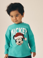 Mickey Bright Green - Camiseta navideña de manga larga (3 meses - 8 años) - Imagen 1 de 3