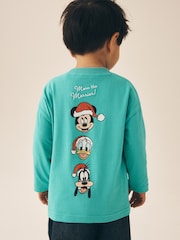 Mickey Bright Green - Camiseta navideña de manga larga (3 meses - 8 años) - Imagen 2 de 3