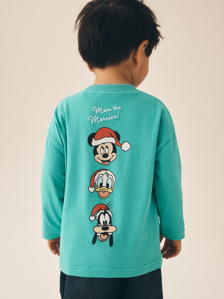 Mickey Bright Green - Camiseta navideña de manga larga (3 meses - 8 años) - Imagen 2 de 3