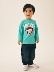 Mickey Bright Green - Camiseta navideña de manga larga (3 meses - 8 años) - Imagen 3 de 3