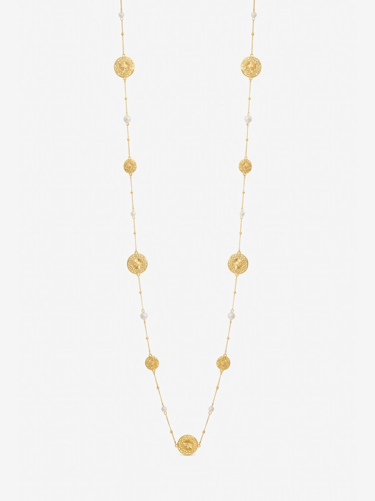 Mood Gold Tone Filigree and Pearl Necklace - Image 1 of 1