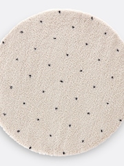 La Redoute Intérieurs White Black Ava Berber-Style Round Rug in Polka Dot - Image 2 of 3