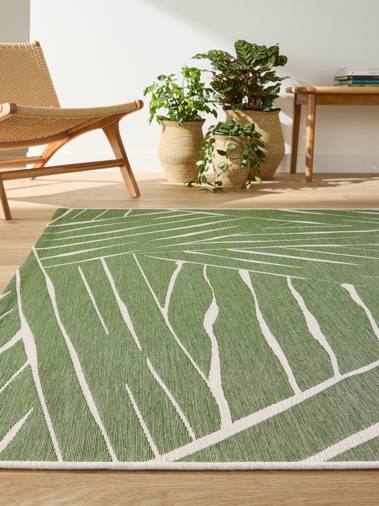 La Redoute Intérieurs Green Mokoa Flat Woven Indoor and Outdoor Rug - Image 1 of 5