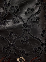 შავი - Love & Roses Faux Leather Cutwork Mini Skirt - სურათი 4 4-დან