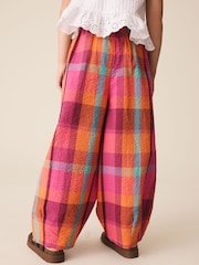 Bright Seersucker Check Pullon Barrel Trousers (3-16yrs) - Image 3 of 8