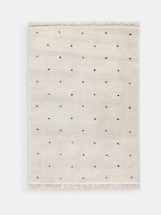 La Redoute Intérieurs White Black Ava Spotted Fringed Berber-Style Rug - Image 2 of 3