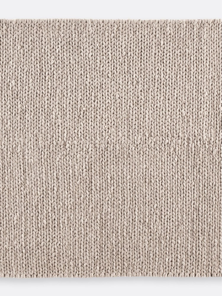 La Redoute Intérieurs Beige Diano Knit Effect Square Wool Rug - Image 2 of 4 La Redoute Intérieurs Beige Diano Knit Effect Square Wool Rug - Image 2 of 4