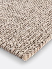 La Redoute Intérieurs Beige Diano Knit Effect Square Wool Rug - Image 3 of 4