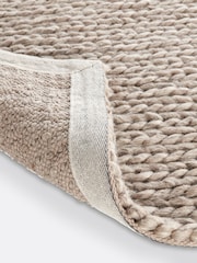 La Redoute Intérieurs Beige Diano Knit Effect Square Wool Rug - Image 4 of 4