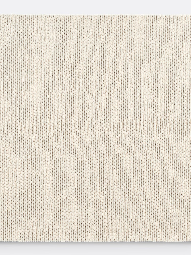 La Redoute Intérieurs Ecru Diano Knit Effect Square Wool Rug - Image 2 of 4 La Redoute Intérieurs Ecru Diano Knit Effect Square Wool Rug - Image 2 of 4