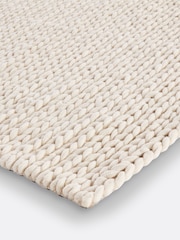 La Redoute Intérieurs Ecru Diano Knit Effect Square Wool Rug - Image 3 of 4