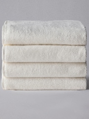 The Set Set of 4 White Popcorn Textured Bath Towels - Image 1 of 2