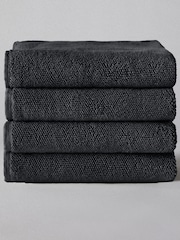 The Set Set of 4 Charcoal Grey Popcorn Textured Bath Towels - Image 1 of 2