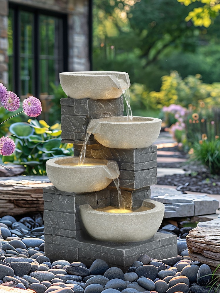 Charles Bentley Grey Rhine Cascading Garden Water Feature - Image 1 of 6