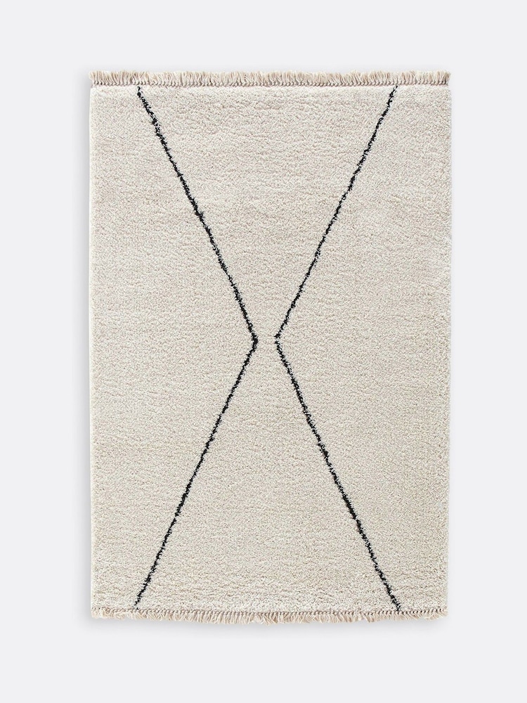 La Redoute Intérieurs Ecru Luna Fringed Berber-Style Rug - Image 2 of 3 La Redoute Intérieurs Ecru Luna Fringed Berber-Style Rug - Image 2 of 3