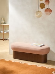 MADE.COM Cotton Linen Blend Tea Rose Pink Novara Storage Ottoman Bench - Image 1 of 8