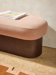 MADE.COM Cotton Linen Blend Tea Rose Pink Novara Storage Ottoman Bench - Image 2 of 8