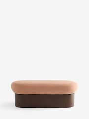 MADE.COM Cotton Linen Blend Tea Rose Pink Novara Storage Ottoman Bench - Image 4 of 8