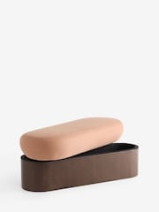 MADE.COM Cotton Linen Blend Tea Rose Pink Novara Storage Ottoman Bench - Image 6 of 8
