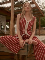 Mint Velvet Red Striped Knit Trousers - Image 1 of 7