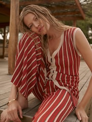 Mint Velvet Red Striped Knit Trousers - Image 4 of 7