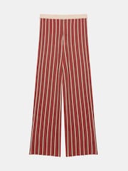Mint Velvet Red Striped Knit Trousers - Image 6 of 7