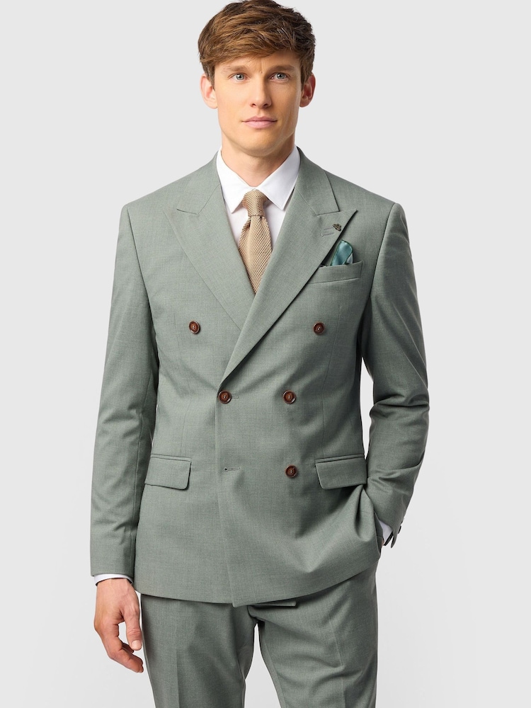 Antique Rogue Green Plain Double Breasted Jacket - Image 1 of 3