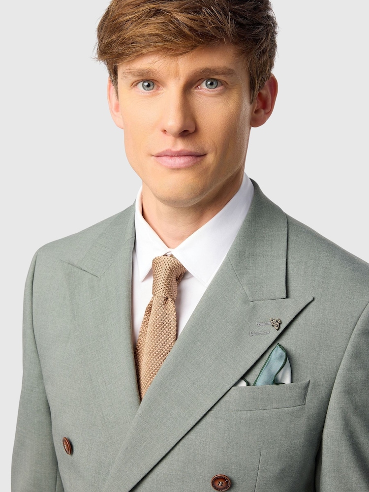 Antique Rogue Green Plain Double Breasted Jacket - Image 3 of 3