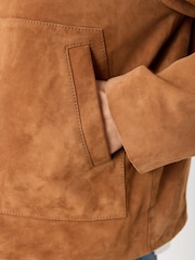 Urban Code Brown Suede Funnel Neck Boxy Jacket - Image 4 of 4