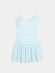 Hollister Light Blue Stripe Polka Dot V-Neck Mini Dress & Skort - Image 5 of 5