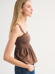 Abercrombie & Fitch Brown Convertible Smocked Top - Image 2 of 6