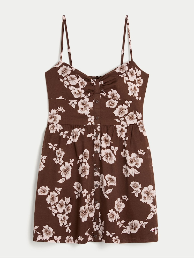 Hollister Brown Button Through Mini Dress - Image 3 of 3