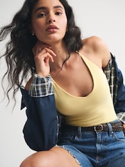 Abercrombie & Fitch Gold Bra Free Snatched Seamless Halter Top - Image 4 of 9