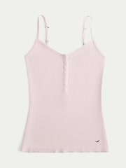Hollister Pink Henley Cami Top - Image 5 of 5