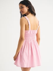 Abercrombie & Fitch Pink Bra Free V-Neck Smocked Skirt Dress - Image 4 of 6