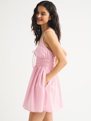 Abercrombie & Fitch Pink Bra Free V-Neck Smocked Skirt Dress - Image 5 of 6