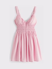 Abercrombie & Fitch Pink Bra Free V-Neck Smocked Skirt Dress - Image 6 of 6
