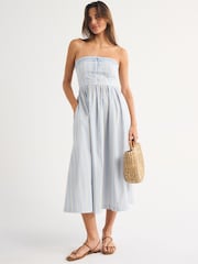 Abercrombie & Fitch Blue Emerson 2.0 Strapless Midi Dress - Image 1 of 4