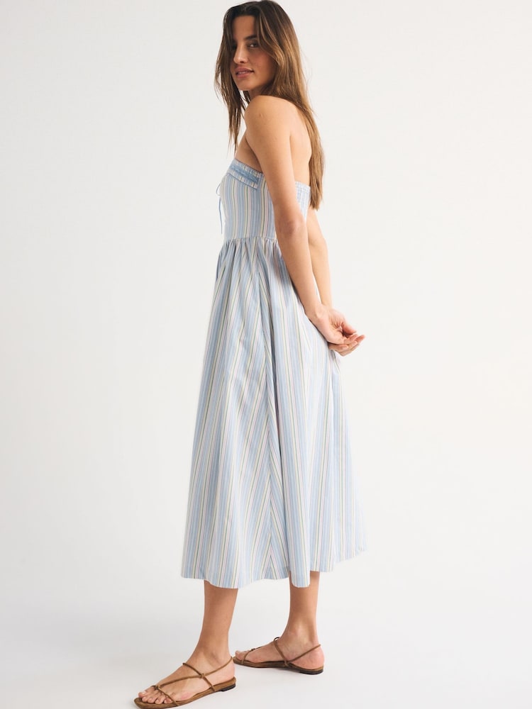 Abercrombie & Fitch Blue Emerson 2.0 Strapless Midi Dress - Image 2 of 4