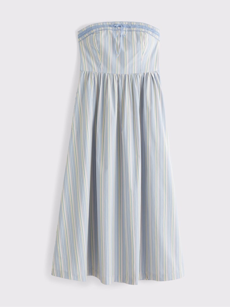 Abercrombie & Fitch Blue Emerson 2.0 Strapless Midi Dress - Image 4 of 4