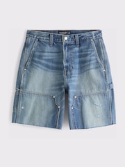 Abercrombie & Fitch Blue Baggy Shorts - Image 6 of 7