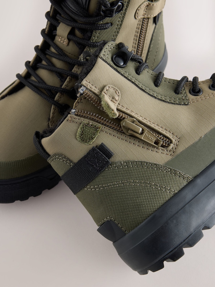Khaki Green Standard Fit (F) Skate Cleat High Top Boots - Image 6 of 6 Khaki Green Standard Fit (F) Skate Cleat High Top Boots - Image 6 of 6