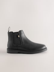 Black Standard Fit (F) Leather Chelsea Boots - Image 2 of 5