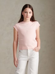 U.S. Polo Assn. Pink Script Logo Cap Sleeve T-Shirt - Image 1 of 7