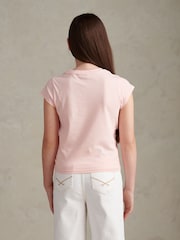 U.S. Polo Assn. Pink Script Logo Cap Sleeve T-Shirt - Image 4 of 7