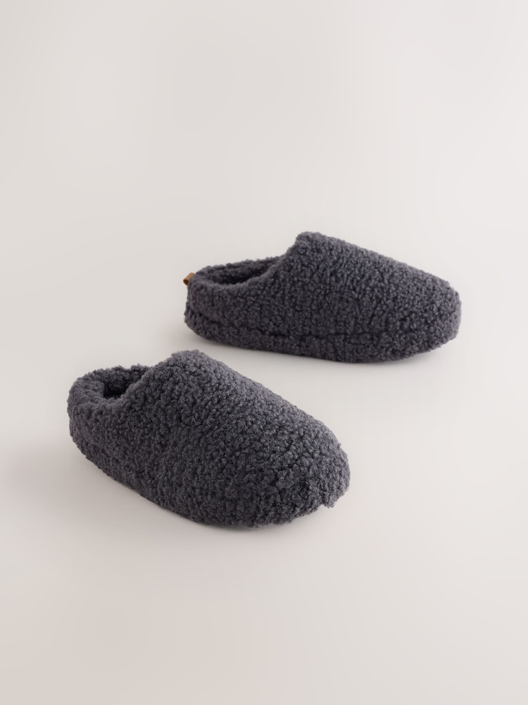 Grey Borg Warm Lined Slipper Mules - Image 1 of 5 Grey Borg Warm Lined Slipper Mules - Image 1 of 5