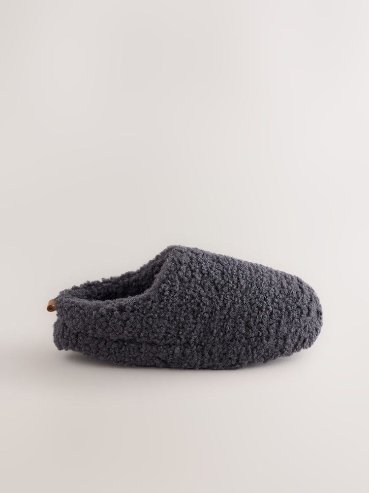 Grey Borg Warm Lined Slipper Mules - Image 2 of 5 Grey Borg Warm Lined Slipper Mules - Image 2 of 5