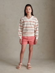 U.S. Polo Assn Natural Stripe Logo V-Neck Sweat Top - Image 3 of 6
