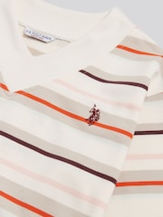U.S. Polo Assn Natural Stripe Logo V-Neck Sweat Top - Image 6 of 6