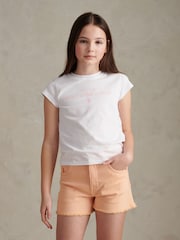 U.S. Polo Assn White Script Logo Cap Sleeve T-Shirt - Image 1 of 7